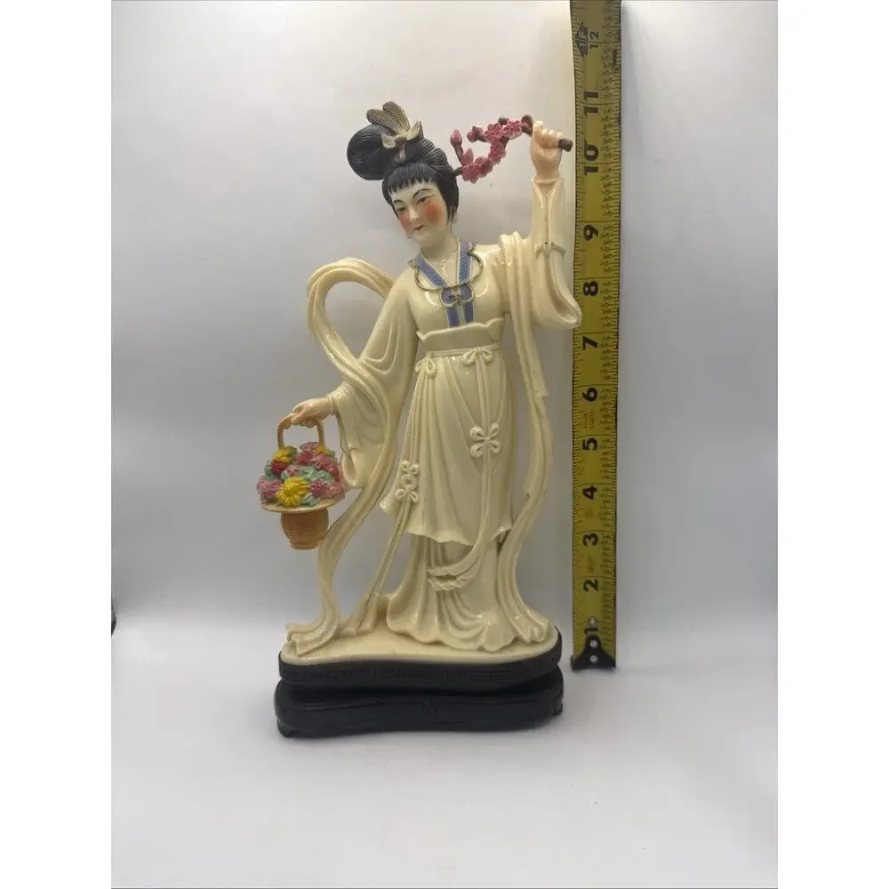Vintage Geisha Girl Celluloid Figure, Chinoiserie Geisha Figurine *